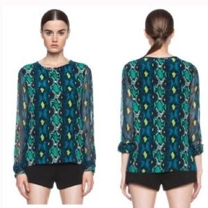Equipment Liam Canopy Snake-Print Top